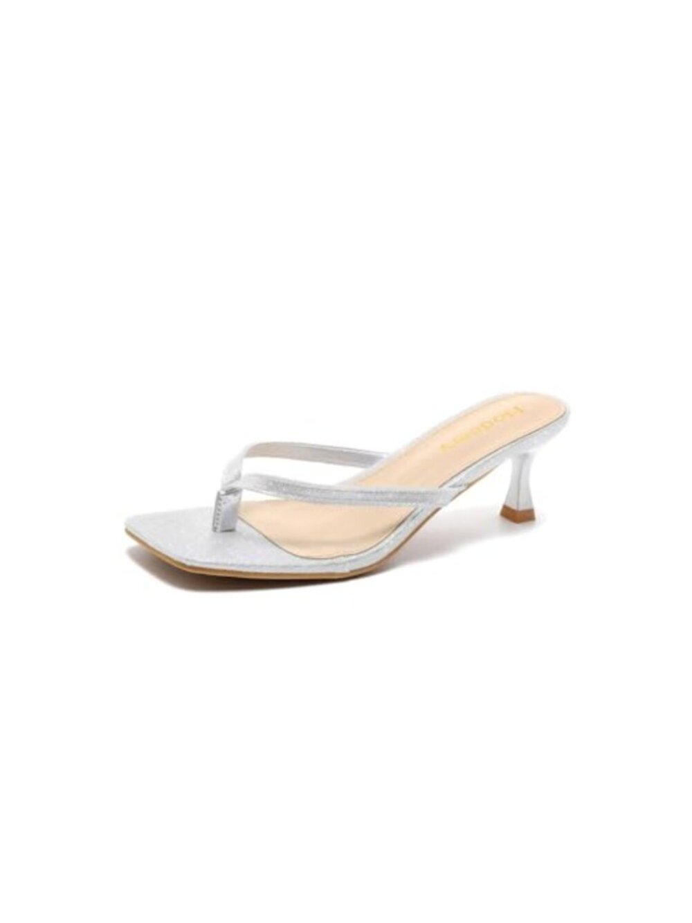 Kitten Heel Thong Sandals Square Toe Slip On Dressy Casual